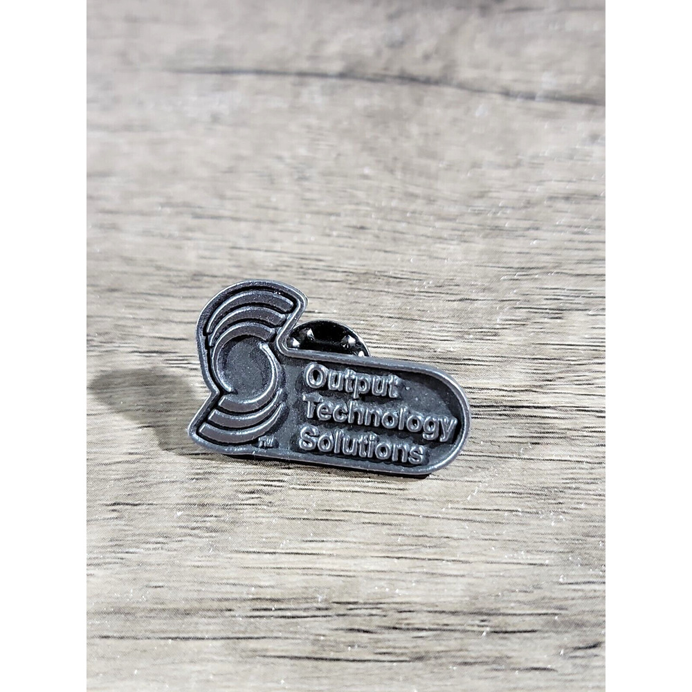 Vintage Output Technology Solutions OTS Solid Pewter Made in Canada Pin New